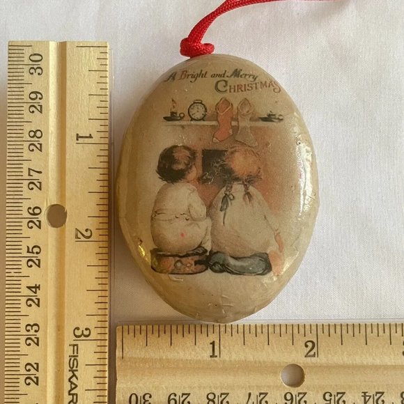 Vintage Victorian Old World Paper Mache Holiday Ornaments, set of 4 - Picture 11 of 13